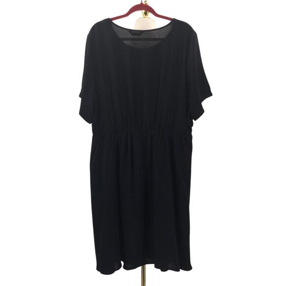 BLOOMCHIC 22-24 3X Plus Black Floral Embroidered Waist-Cinched Midi Dress b109 - Picture 4 of 11